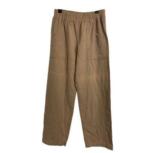 Aries & Taurus Cotton Wide Leg Tan Pants Size XL